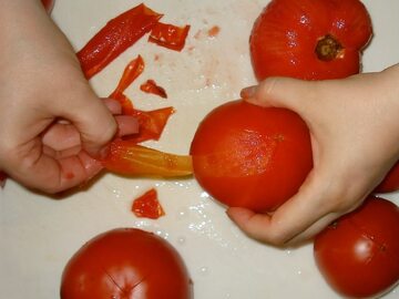 Obieranie pomidora